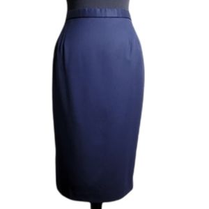Pendleton 100% virgin wool pencil skirt navy blue petite 12 lined classic
